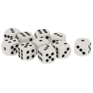 Speelgoed spellen Dobbelstenen wit 10x stuks 10370964