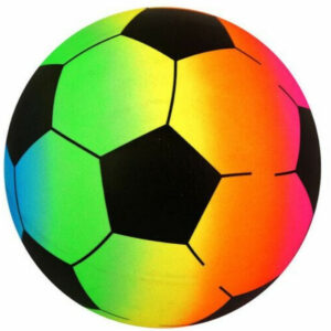 Speelgoed voetbal - pvc - regenboog kleuren - D20 cm 10380934