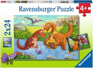 Spelende Dino's Puzzel (2x24 stukjes) 25797763205