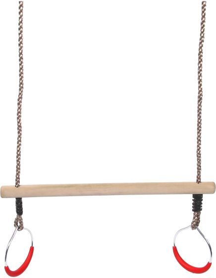 Swing King Trapeze met Ringen in hoogte Verstelbaar Hout Naturel 372631