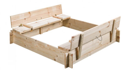 Swing King zandbak Gucio 120 x 120 x 20 cm hout blank 373279