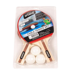 Tafeltennis batjes Ping Pong set met 3 ballen 10197319