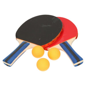 Tafeltennis setje - 2 bats en 3 ballen - hout/kunststof - 26 x 15 cm - pingpong 10429093