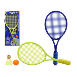 Tennis/badminton set/beachball set blauw/groen met bal en shuttle voor kinderen. 10204488