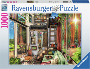 Tiny House in Redwood Forest Puzzel (1000 stukjes) 35137339455