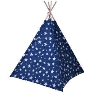 Tipi indianentent voor kinderen - 103 x 160 cm - blauw/sterren - speelhuisje 10383575