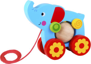 Tooky Toy Olifant Houten Trekfiguur 18 maanden Blauw/Rood 428739