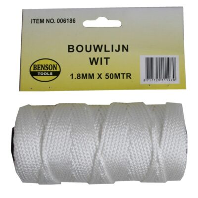 Touw bouwlijn wit 50 meter x 1