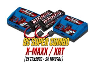 Traxxas 8S set (2X 2890X 14.8V 6700mAh LiPo & 2X 2981 ID charger) 36542