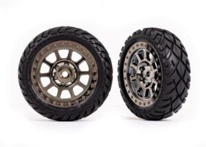 Traxxas - Tires & wheels assembled tracer 2.2" black chrome wheels (TRX-2479T) 35465