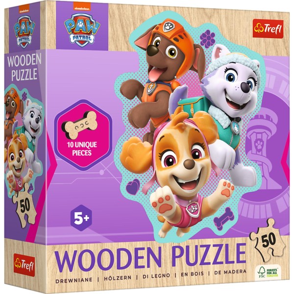 Trefl Puzzel Paw Patrol Hout Figuur 50 Stukjes Luxe 165087