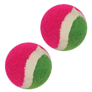 Vangbal ballen - 2x - roze/groen - speelgoed - dia 5 cm 10392871