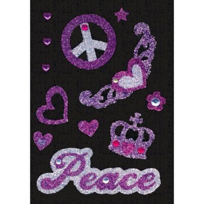 Versier stickers peace strass 10096583