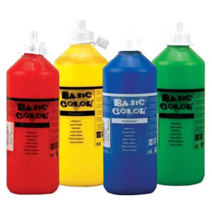 Voordeel set van 4x kleuren plakkatverf waterbasis van 4x 500 ml 10191271