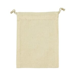 Voordelige beige katoenen cadeauzakje 10 x 14 cm 10119710