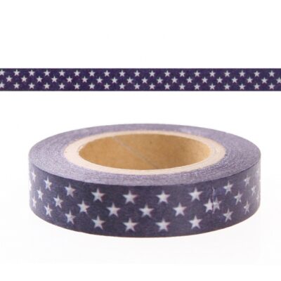 Washi knutsel tape blauw met sterren 10069741