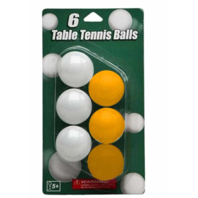 Witte en gele ping pong balletjes 6x stuks 10202396