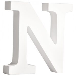 Witte houten letter N 10066697