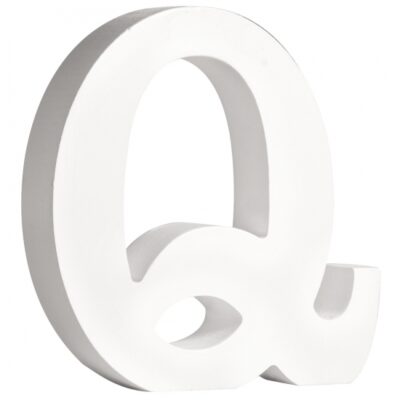 Witte houten letter Q 10066700