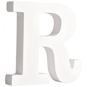 Witte houten letter R 10066701