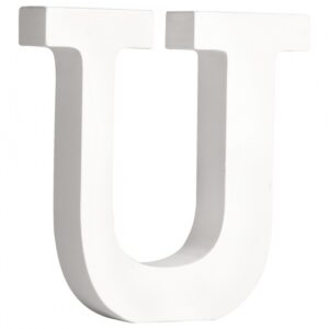 Witte houten letter U 10066704