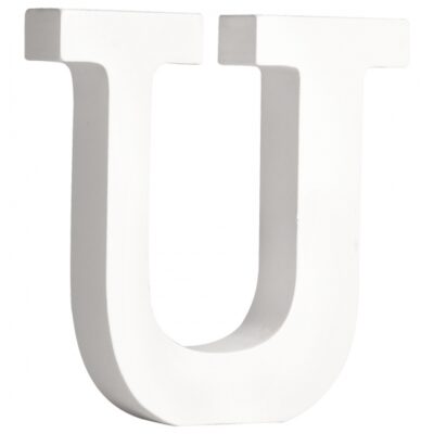 Witte houten letter U 10066704