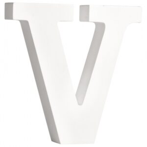 Witte houten letter V 10066705