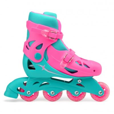 Xootz inline skates hardboot roze/turquoise maat 32 35 311783