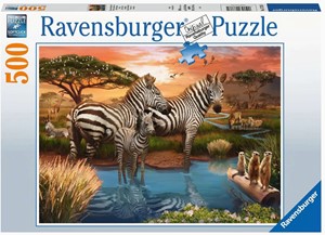 Zebra's Bij De Drinkplaats Puzzel (500 stukjes) 35211597041