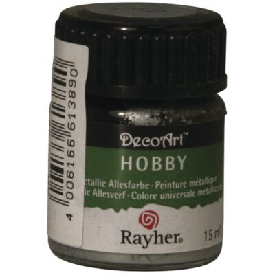 Zilveren acrylverf/allesverf potje 15 ml hobby/knutselmateriaal 10054767