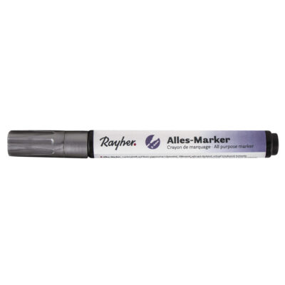 Zilveren marker stift met een dikke punt 10040819