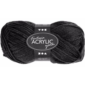 Zwart acryl 3-draads garen 80 meter 10088098