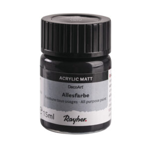 Zwarte acrylverf/allesverf potje 15 ml hobby/knutselmateriaal 10040815