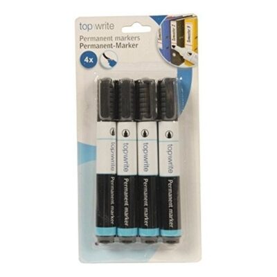 Zwarte permanent markers 4x stuks 10101590