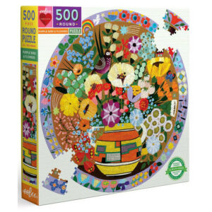 eeBoo Paarse vogel en bloemen (500) 4520909